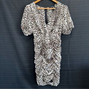 Forever 21 Leopard Print Bubble Tiered Mini Dress Women’s S S/S Slinky Party